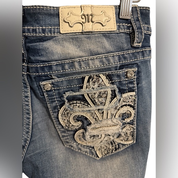 Miss Me Standard Boot bootcut jeans women's size 28 bling rhinestones - Picture 5 of 11